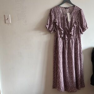 BloomChic Lavender Floral Midi Dress